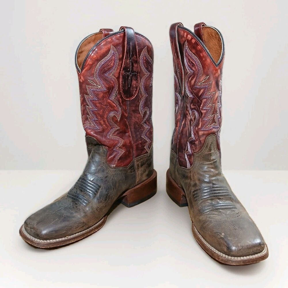 Dan Post Women’s 6 Cowgirl Certified Western Boots Square Toe Brown Distressed